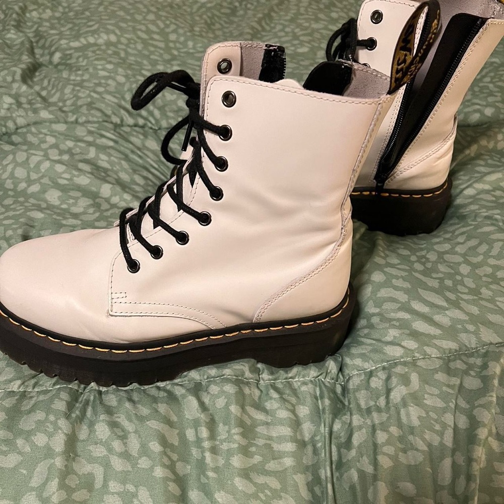 Doc Marten White Jadon Boot Smooth Leather Platforms